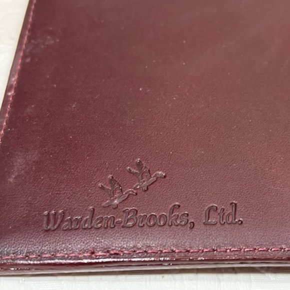 Warden-Brooks, Ltd Leather Burgundy Note Pad Small Book Cover Binder 6.5"x7" - Picture 7 of 15